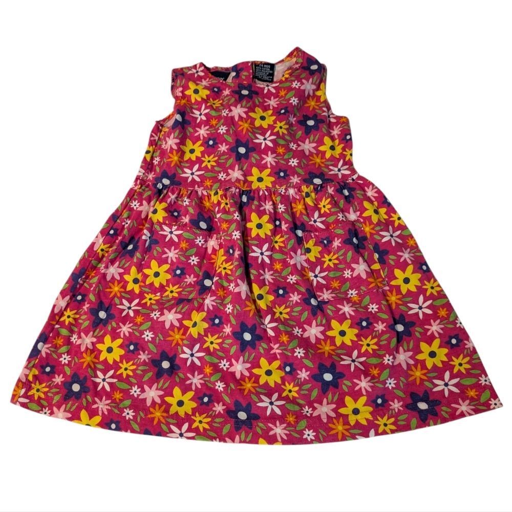 Honors 90s Vintage infant‎ Girl Colorful Floral Print Summer Dress